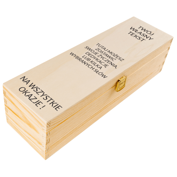 Drewniane pudełko na wino, personalizowany własny tekst